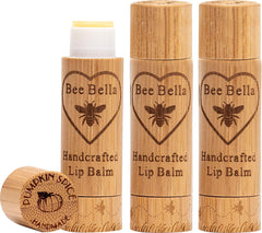 Bee Bella Lip Balm Pumpkin Spice 3Pack, gift-ready packaging and care