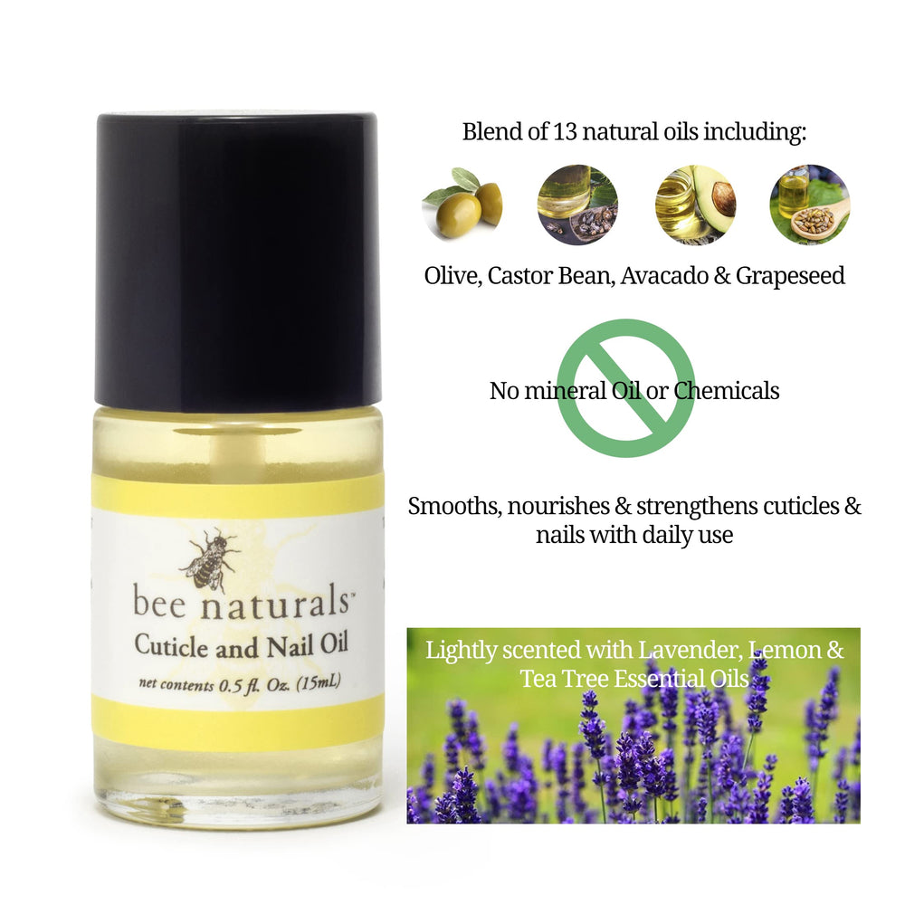 Bee Naturals cuticle softening application demonstrates daily moisture for healthy cuticles.