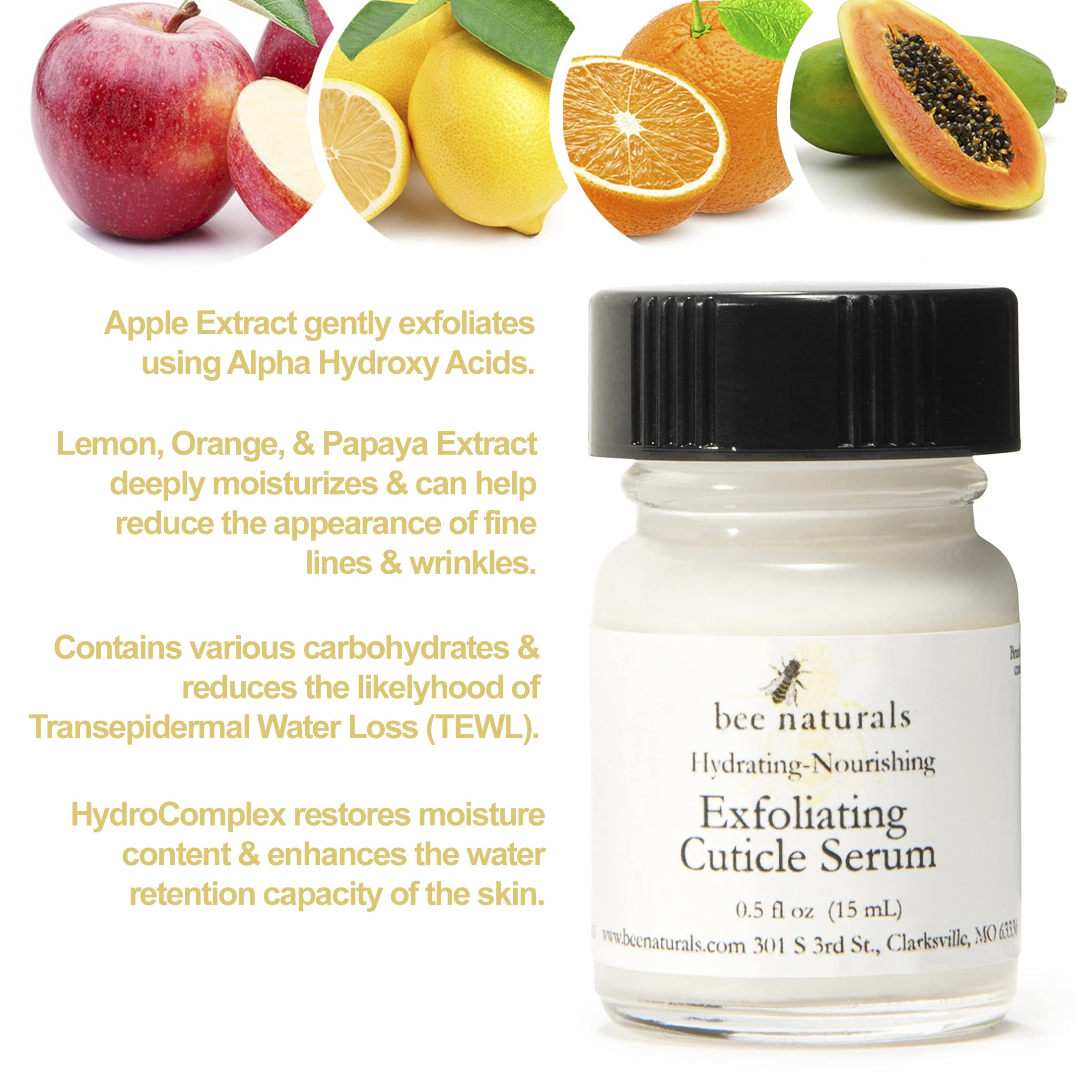 Bee Naturals nail in hand manicure step illustrates easy practical use.