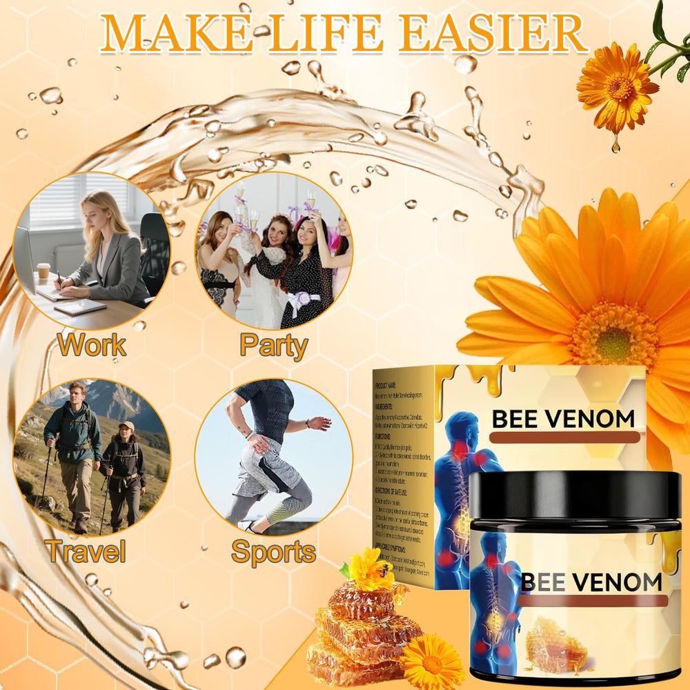 Bee Venom Joint Cream no residue leaves skin comfortable and ready for daily activity.