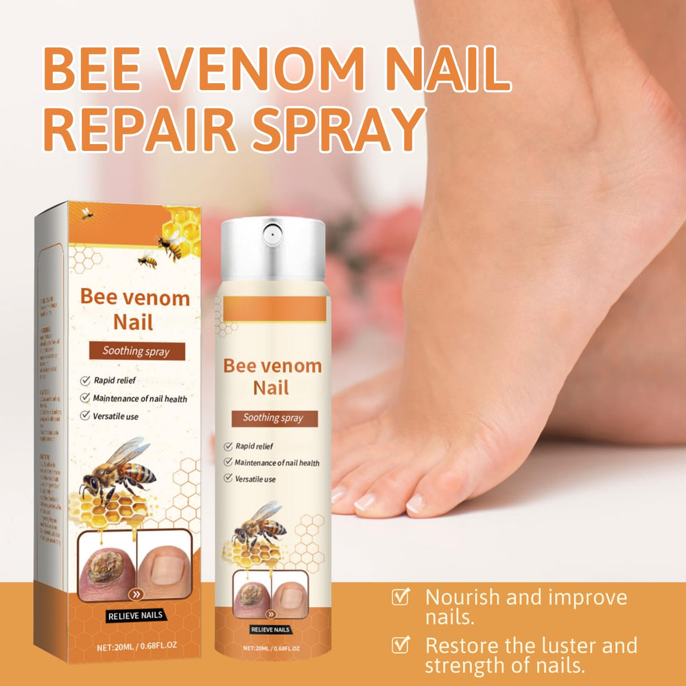 Bee Venom Nail Spray dual-pack on shelf; value for home nail care