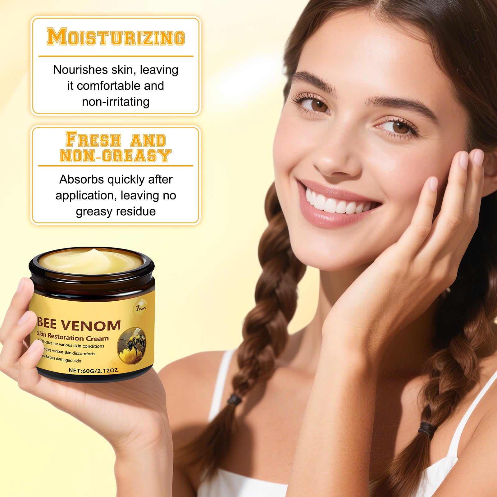 Bee Venom Skin Restoration Cream natural ingredients drive nourishing care.