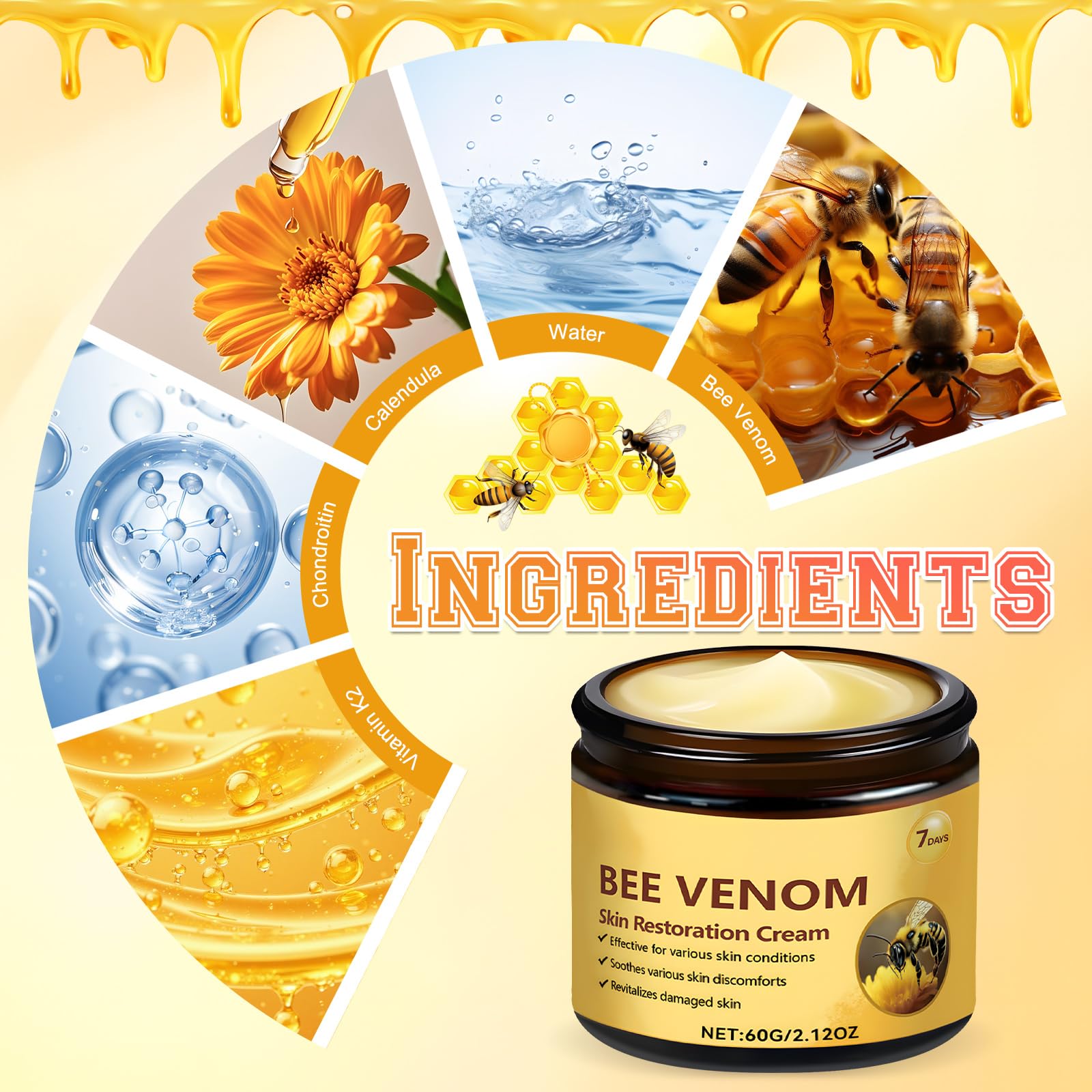 Bee Venom Skin Restoration Cream after use showing refreshed, revitalized complexion.