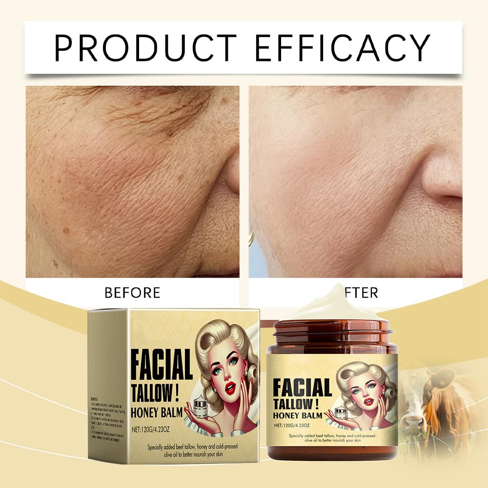 Beef tallow honey balm applied on skin for use on body
