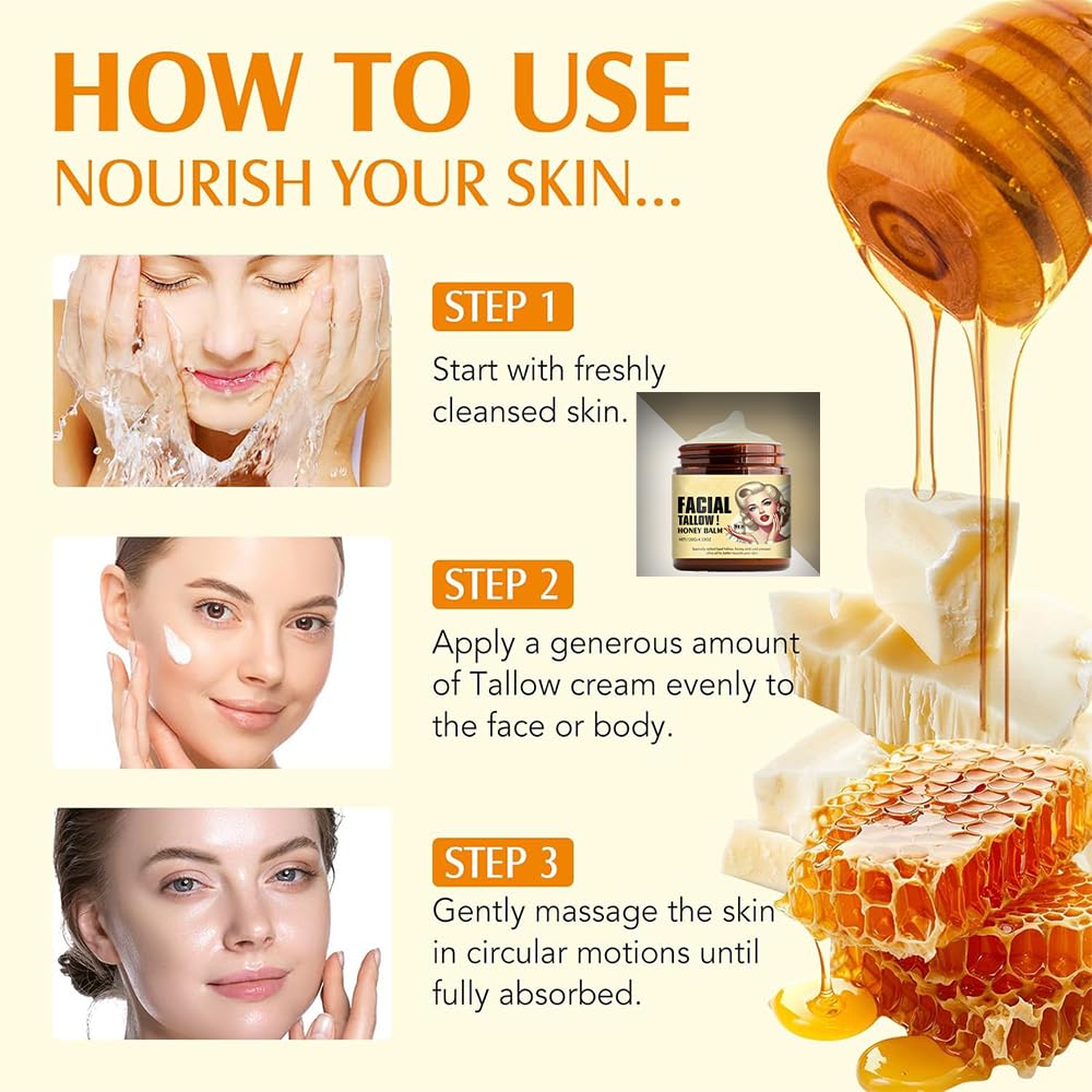 Packaging label of beef tallow honey balm