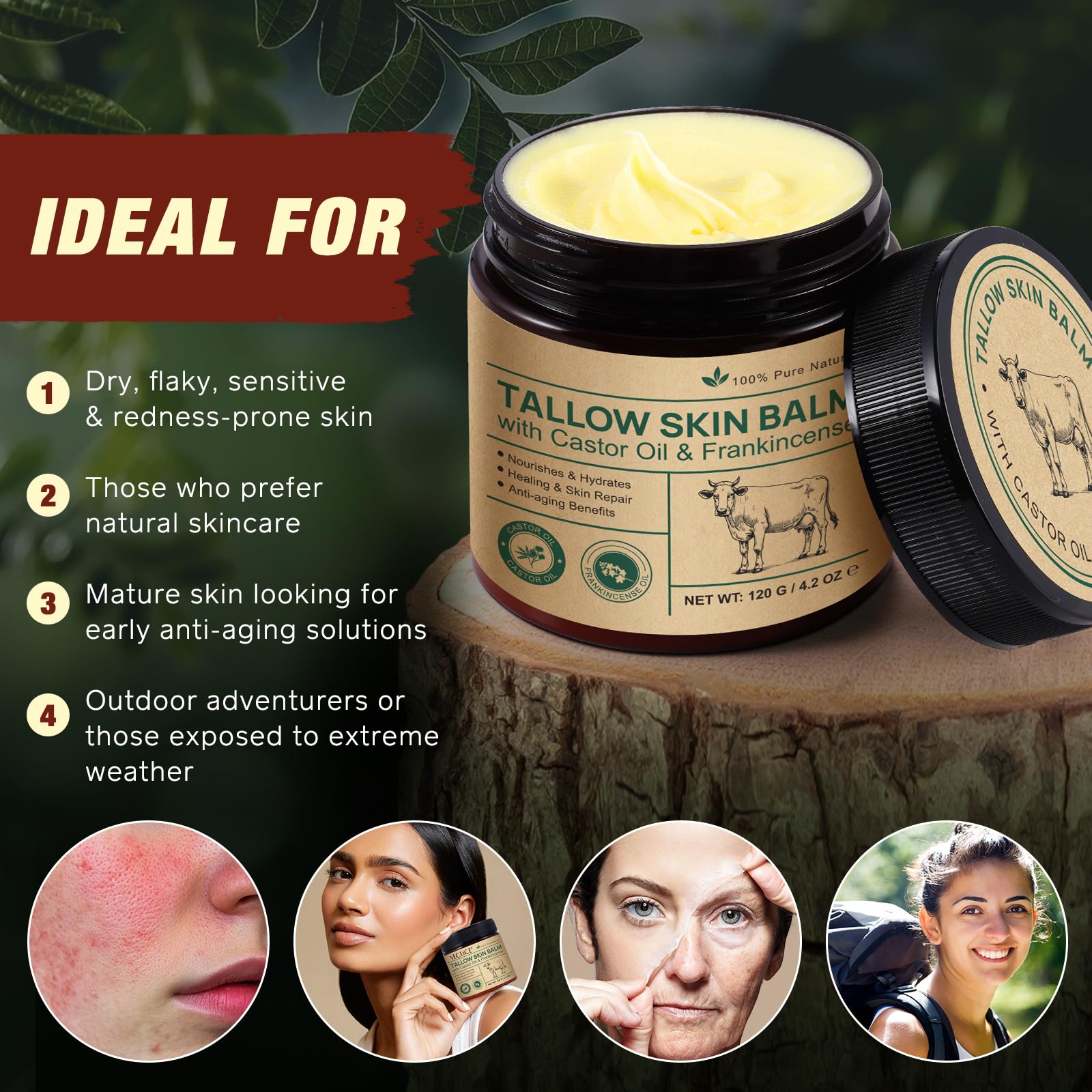 Beef Tallow Night Cream supports a soothing evening routine