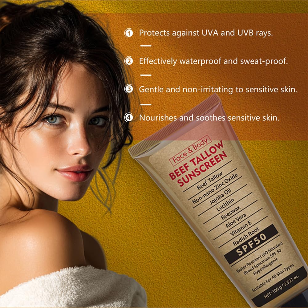 Texture swirl of Beef Tallow Sunscreen showing non-greasy finish