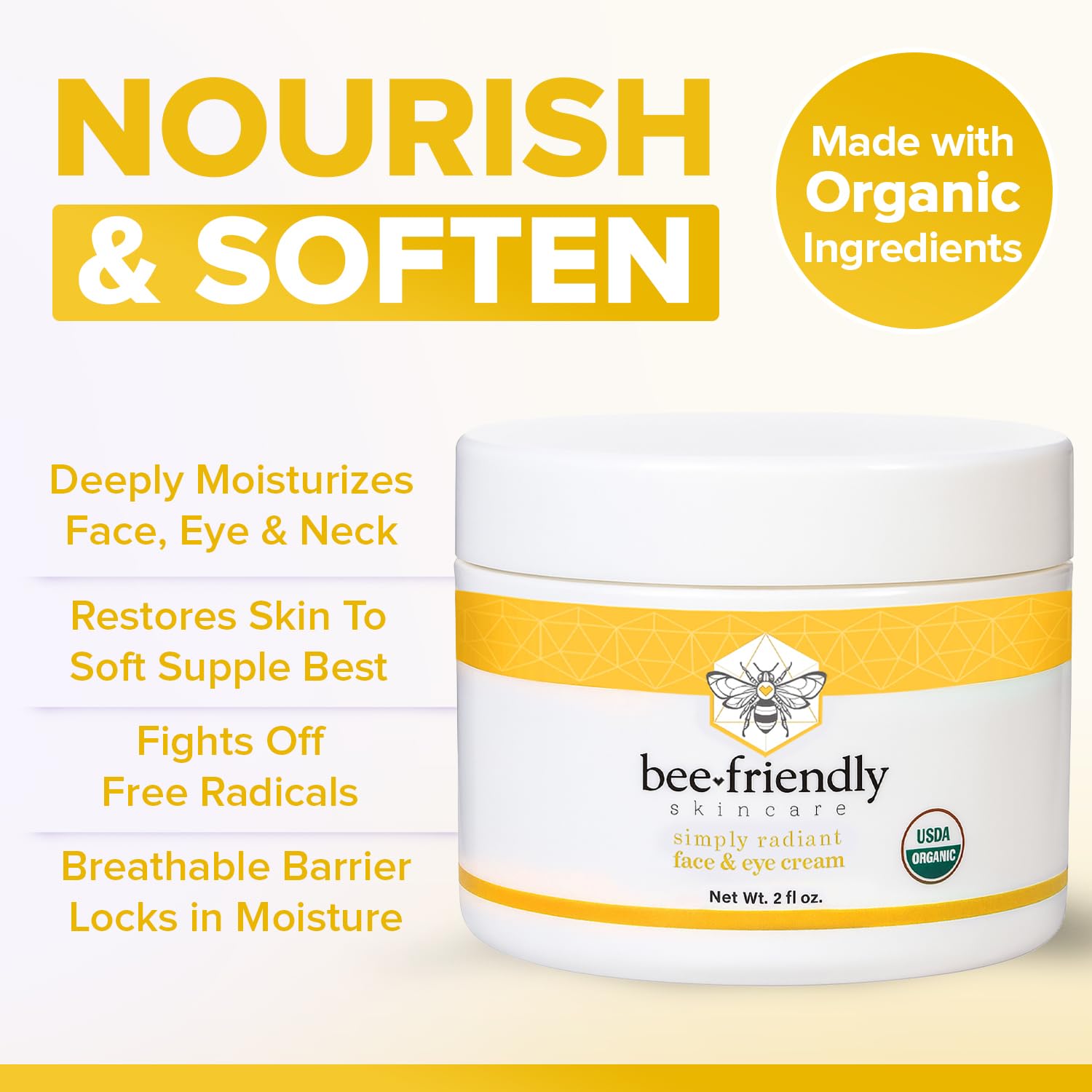 BeeFriendly application shot with fingertips applying the cream.