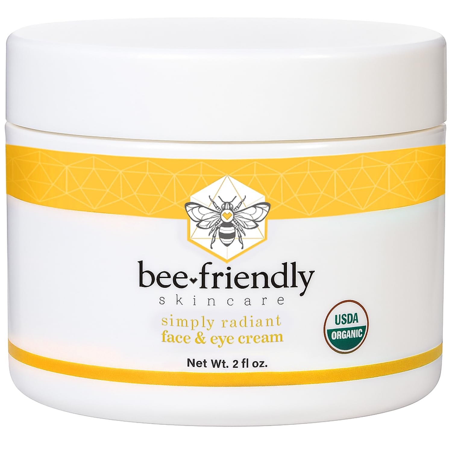BeeFriendly Organic Face and Eye Cream bottle for daily hydration and glow.