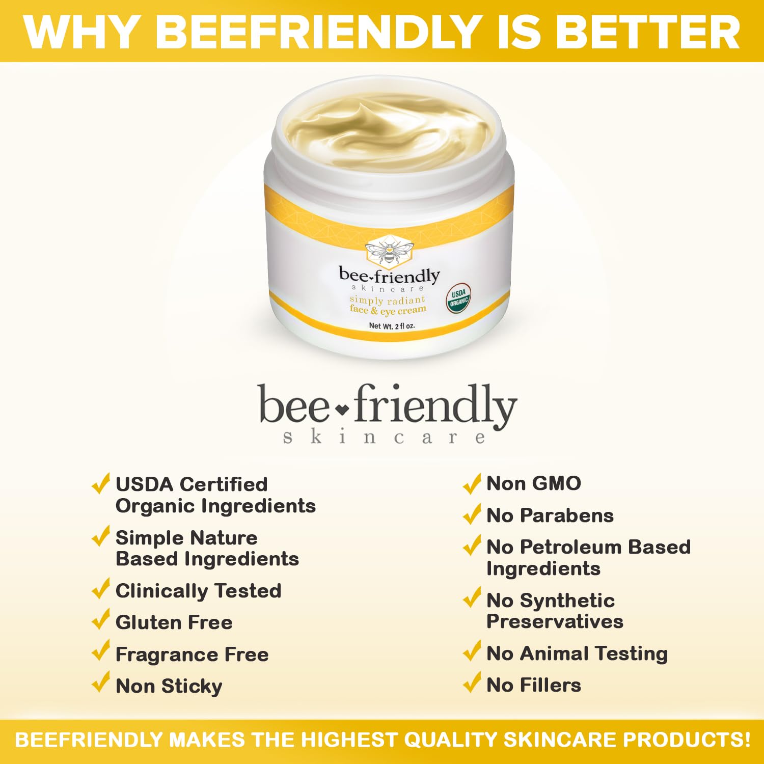 BeeFriendly neck-decollete care swirl demonstrates extended coverage.