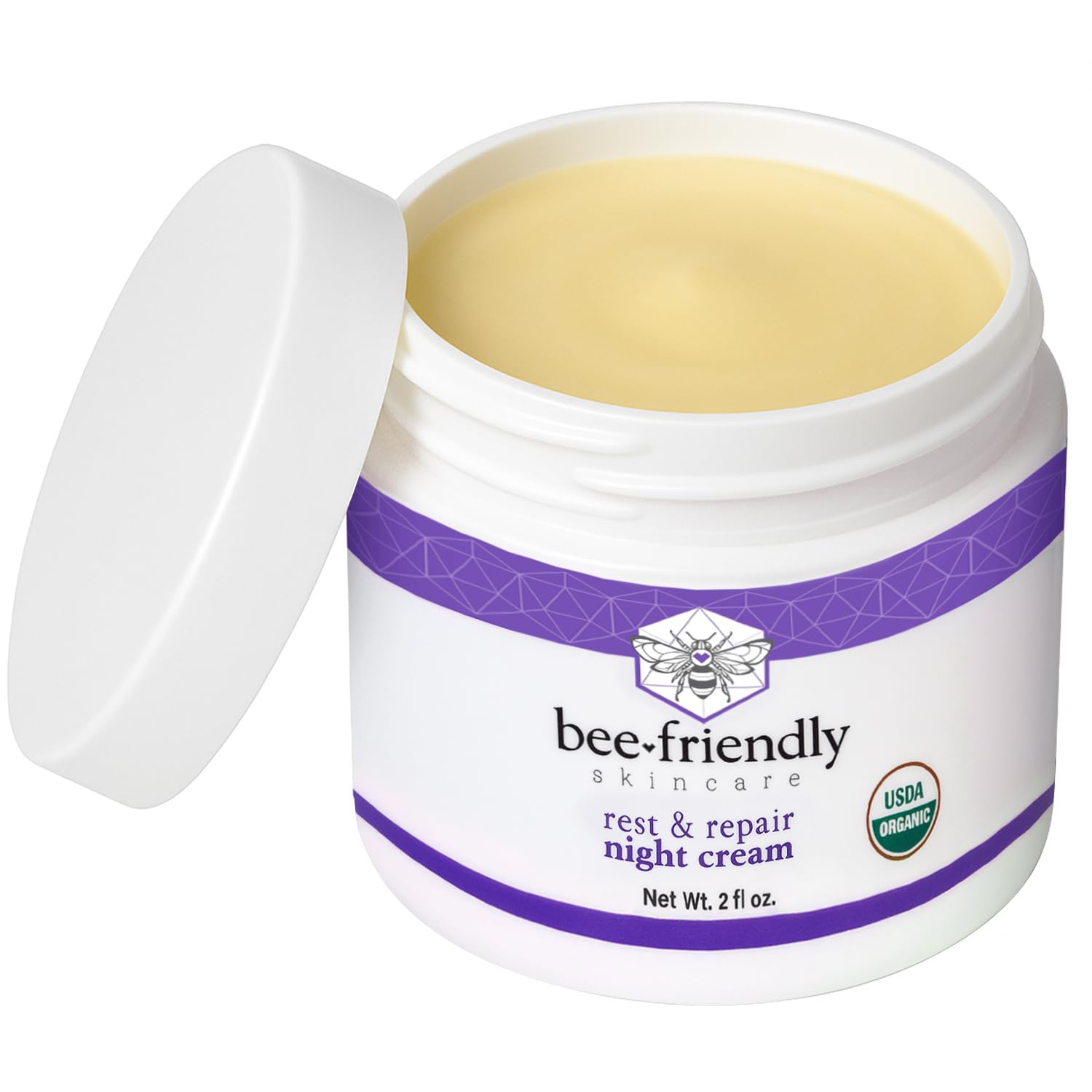 BeeFriendly Night Cream produced in USA facility emphasizing fresh, small-batch craftsmanship.