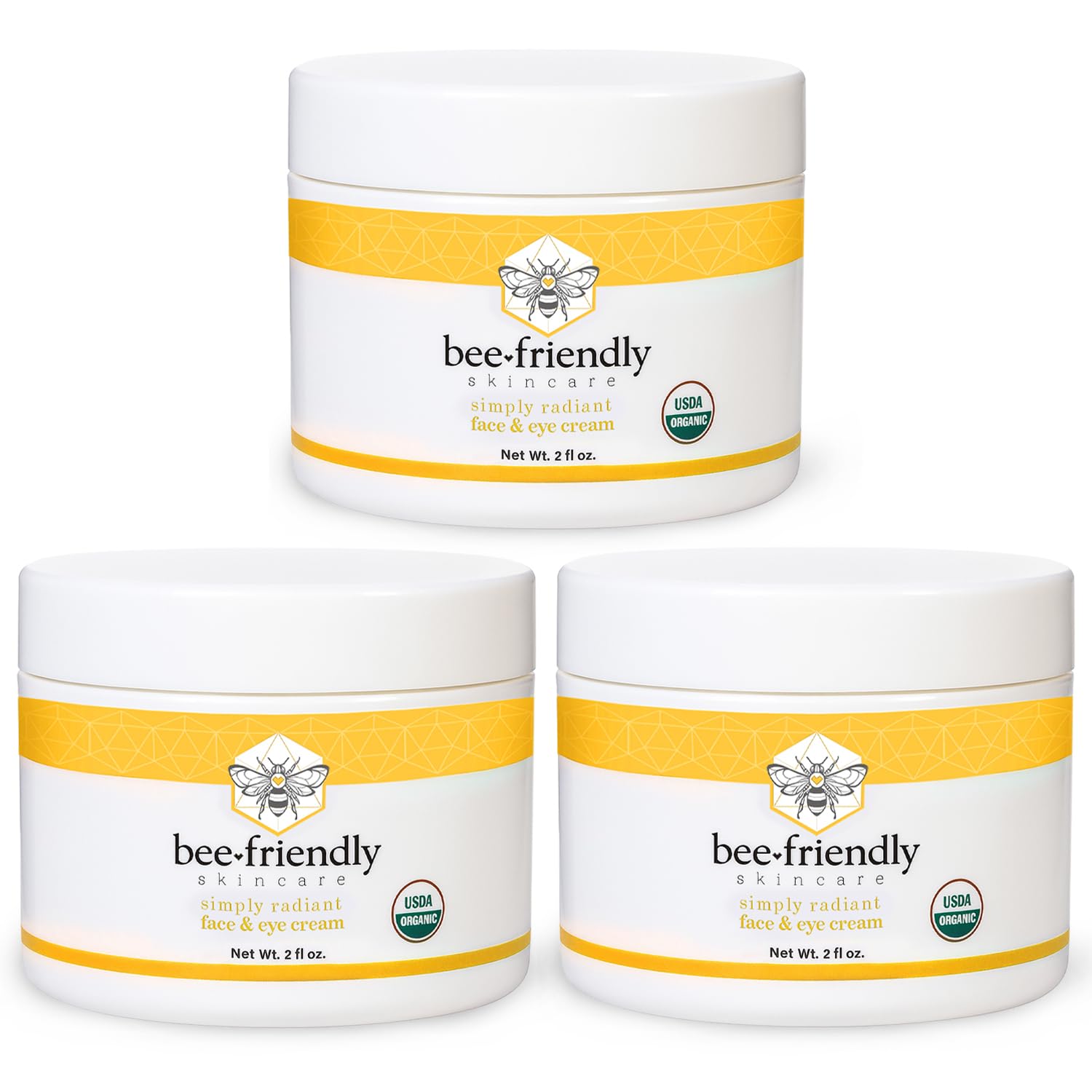 BeeFriendly Organic Cream jar on clean surface signals handmade USA quality