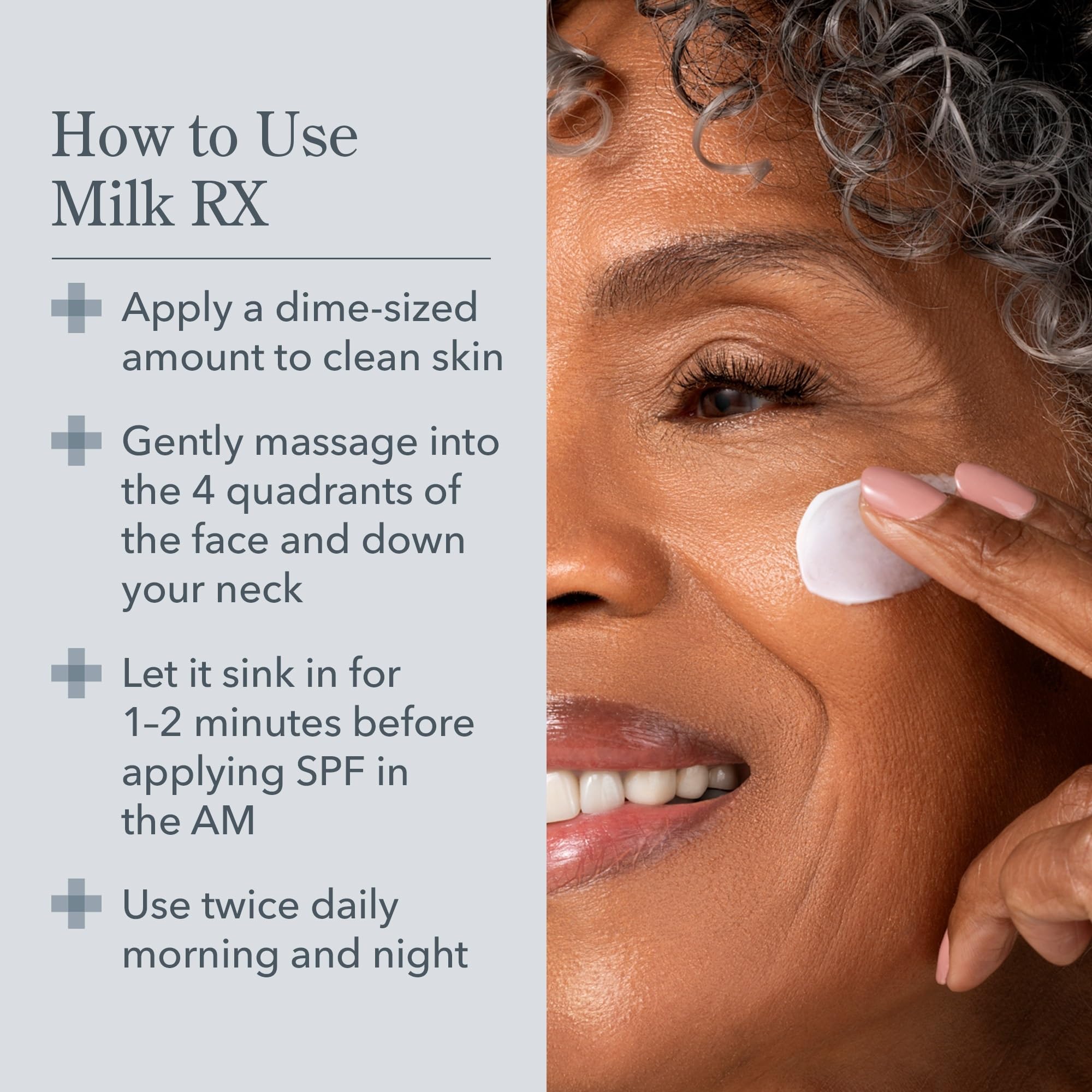 Beekman 1802 Milk RX hand-application shot, easy morning or night routine.
