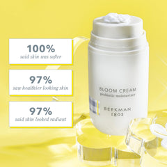 Beekman 1802 Bloom Cream ingredients highlight goat milk prebiotic and postbiotic balance.