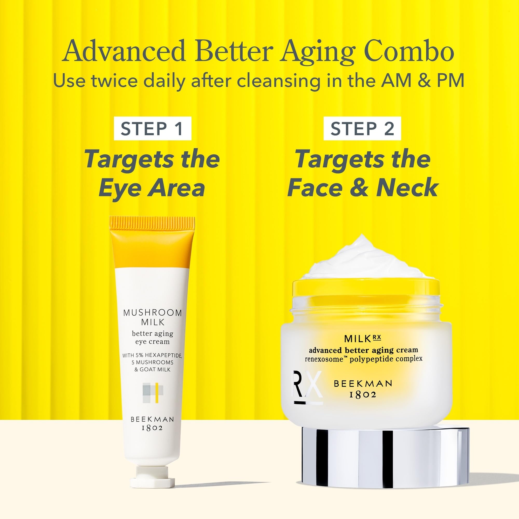 Beekman 1802 Clinically Kind seal, emphasizing cruelty-free and dermatologist-backed care.