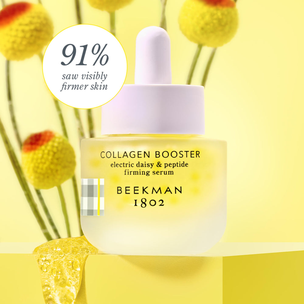 Close-up of serum drop with bubbles indicating quick hydration and active ingredients.