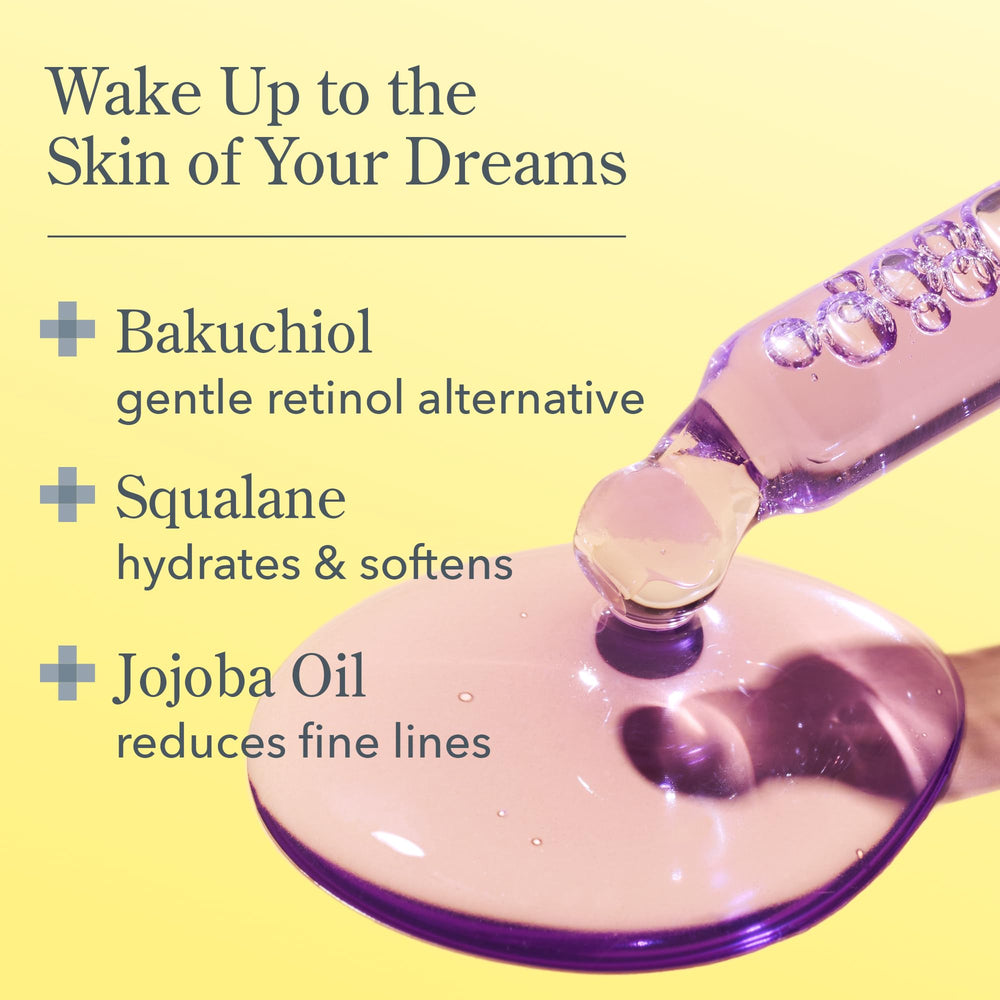 Beekman 1802 Dream Booster dropper closeup showing precise nightly dosing.