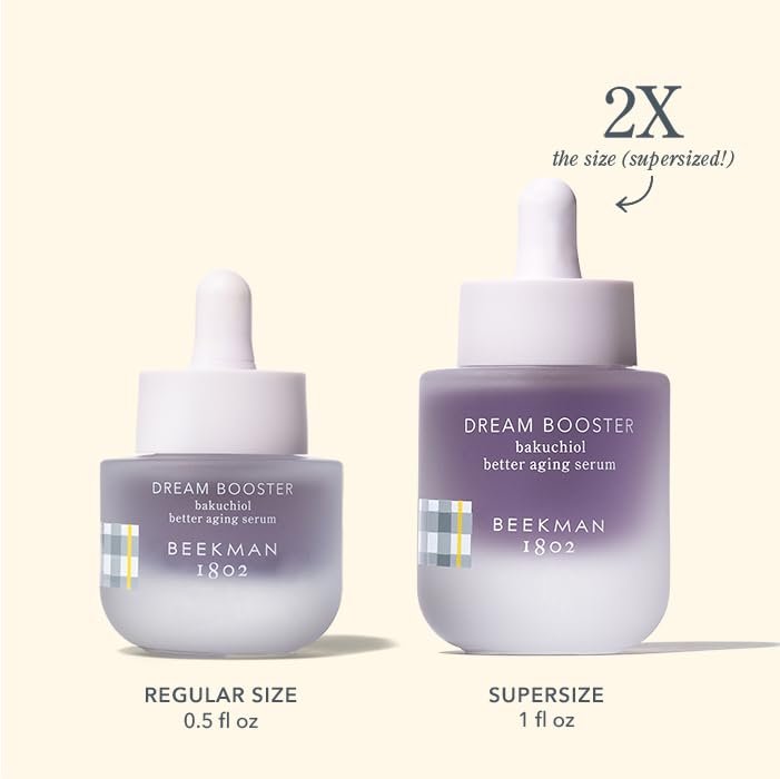 Beekman 1802 Dream Booster night routine application demonstrates gentle care.