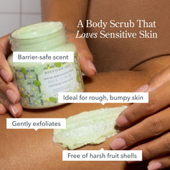 Beekman 1802 exfoliating milk texture swatch reveals smooth, luxurious lather