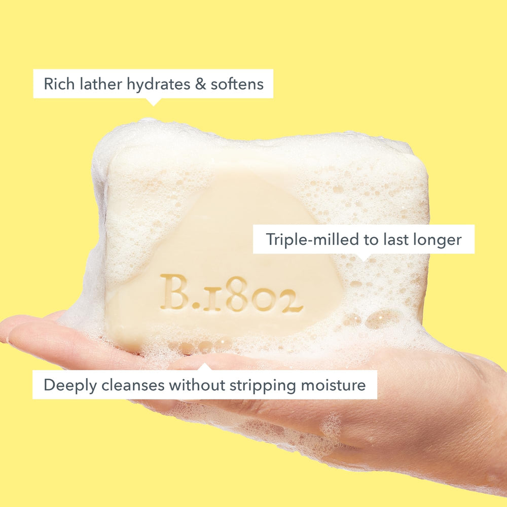 Beekman 1802 triple milled goat milk soap with a rich lather.
