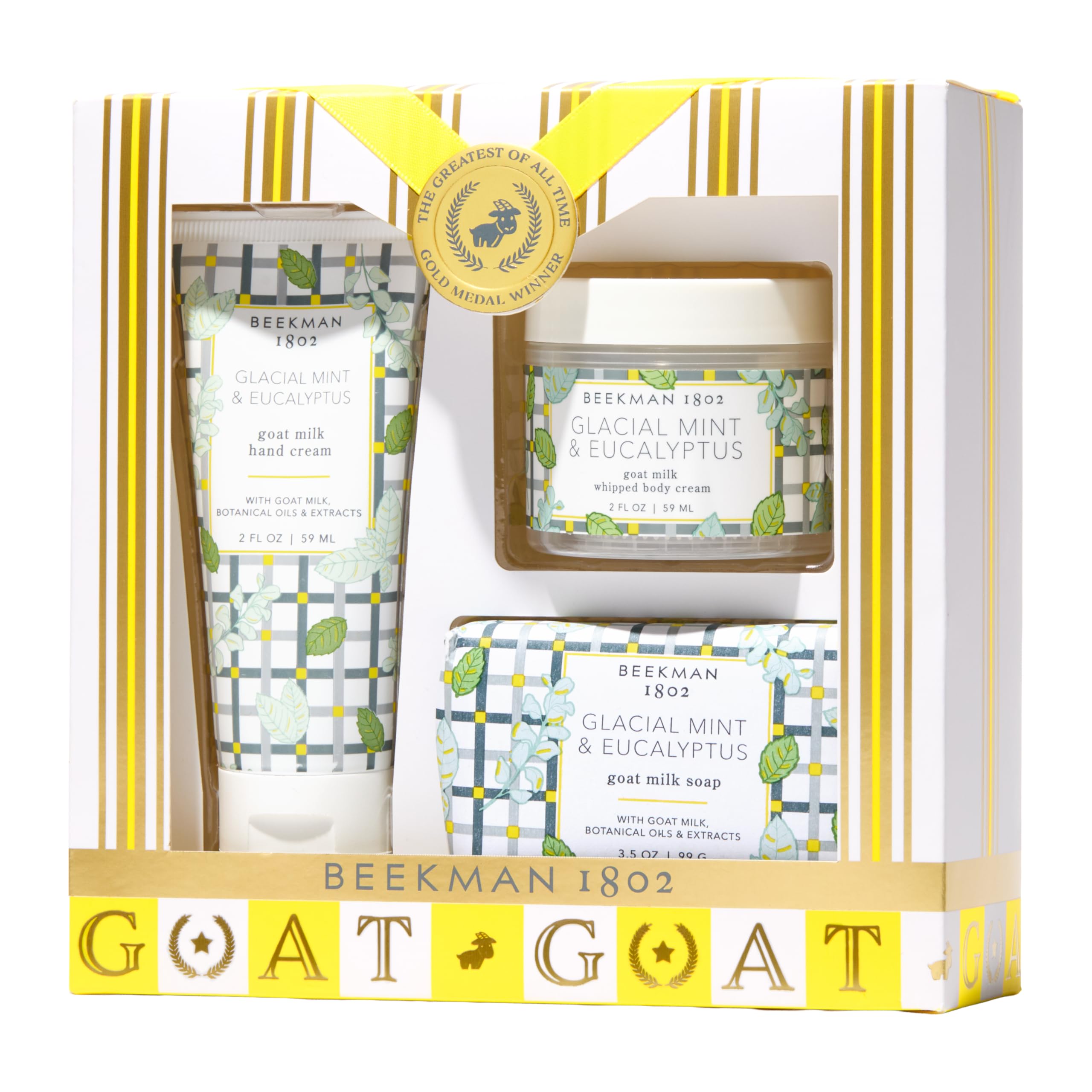 Beekman 1802 goat milk bar soap with glacial mint and creamy lather.