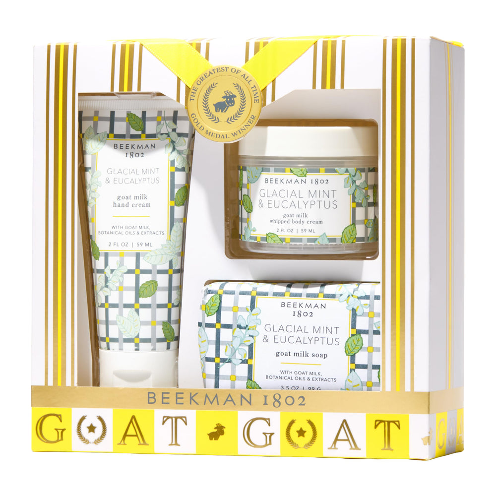 Beekman 1802 goat milk bar soap with glacial mint and creamy lather.