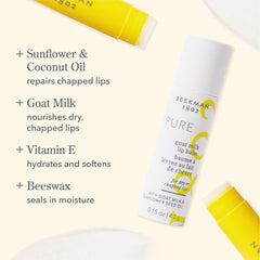 Beekman 1802 creamy comfort lip balm wand applying with natural shine