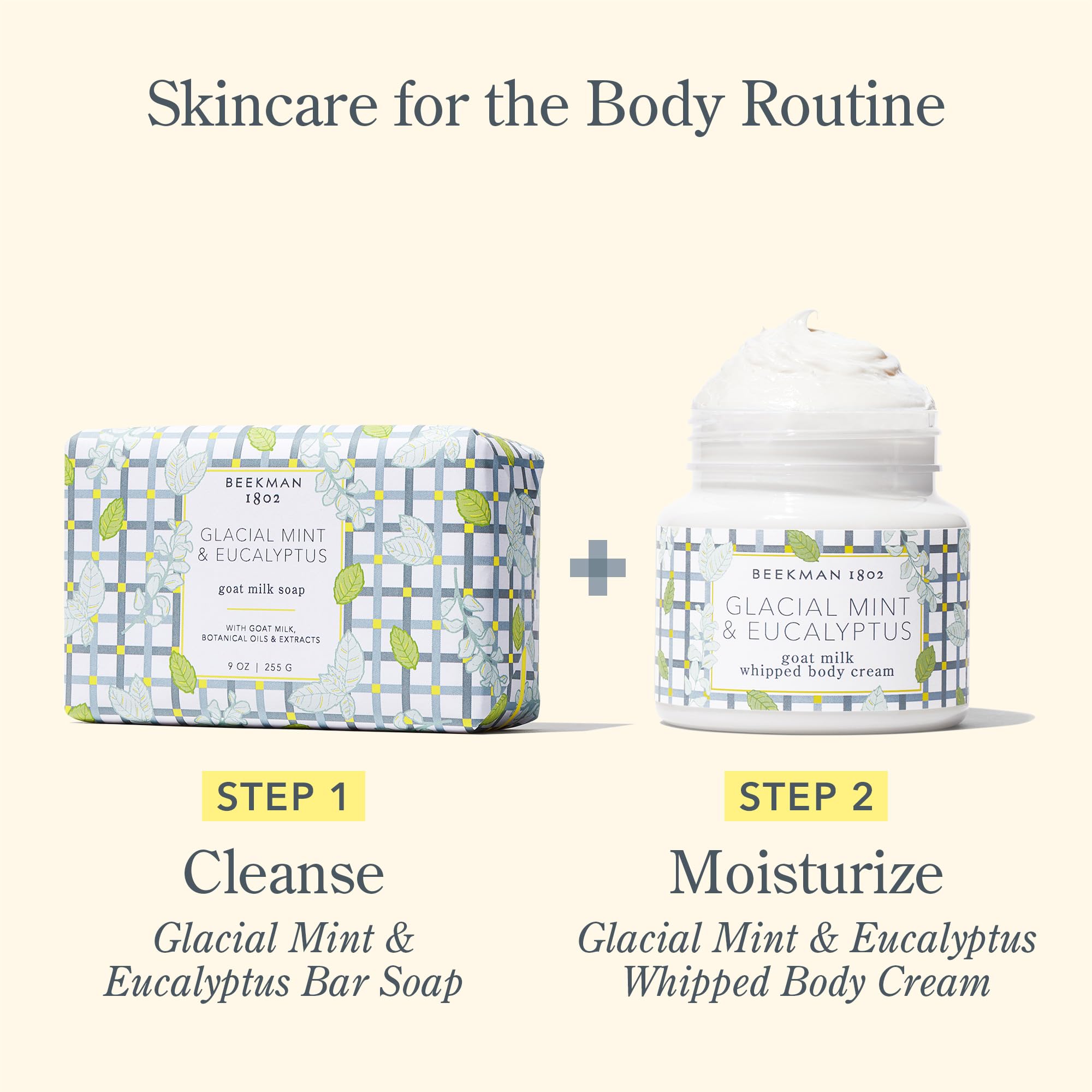 9 oz weight visible on Beekman goat milk soap packaging.