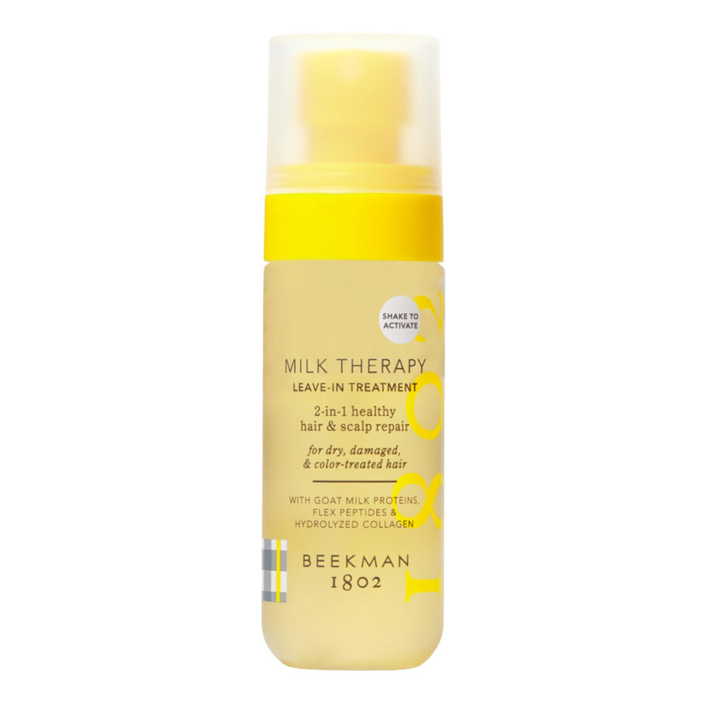 Beekman 1802 Milk Therapy Peptide Leave-In bottle — frizz control and deep hydration.