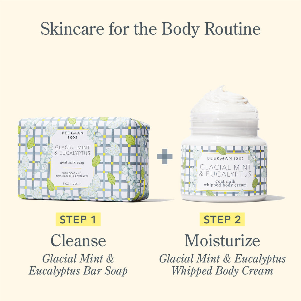 Beekman 1802 Packaging box communicates clean, cruelty-free skincare branding.