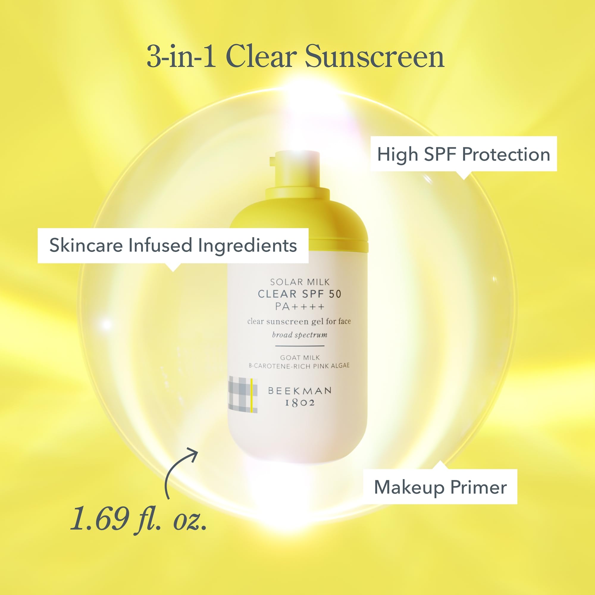 Beekman 1802 Solar Milk ready for makeup in morning routine.
