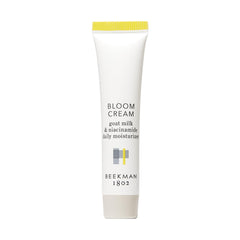 Beekman 1802 Bloom Cream goat milk jar close-up for deep hydration and barrier support.