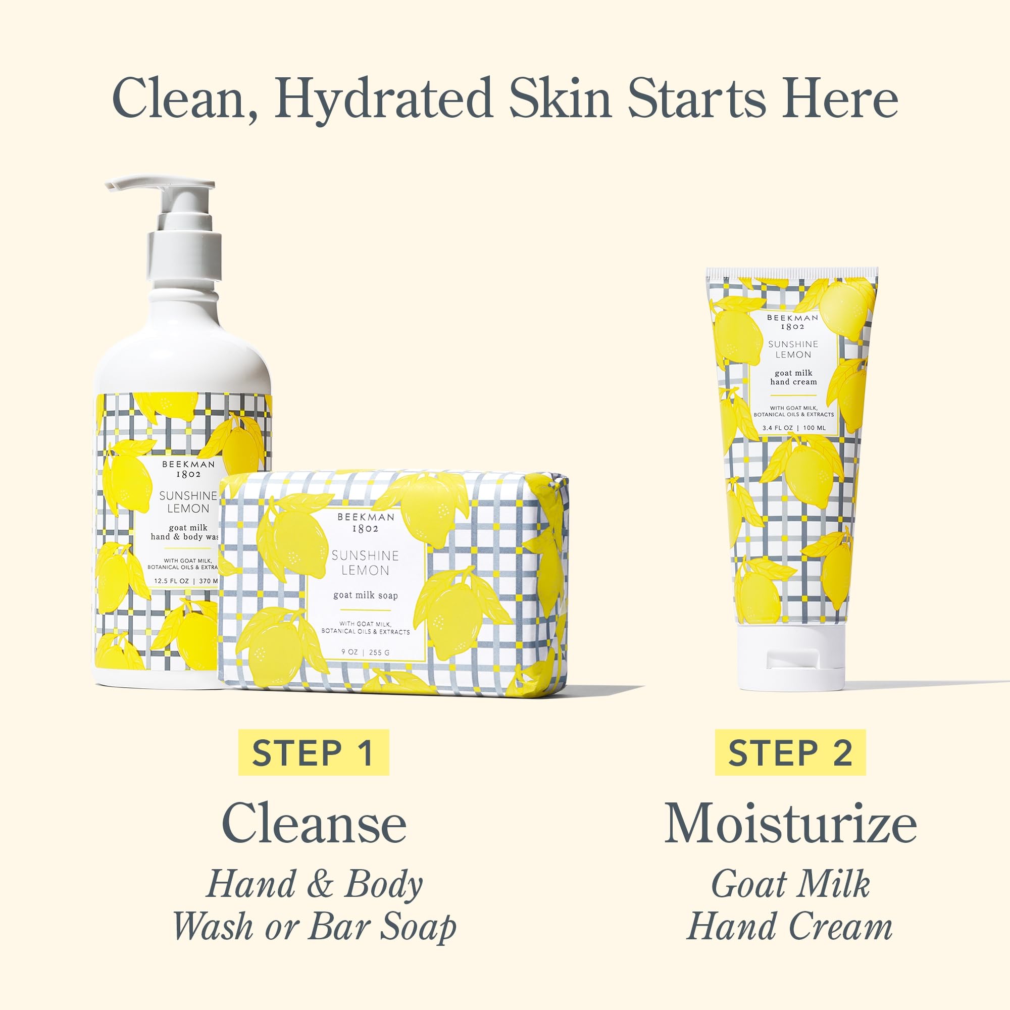 Beekman 1802 hand cream on dry hands after outdoor activities