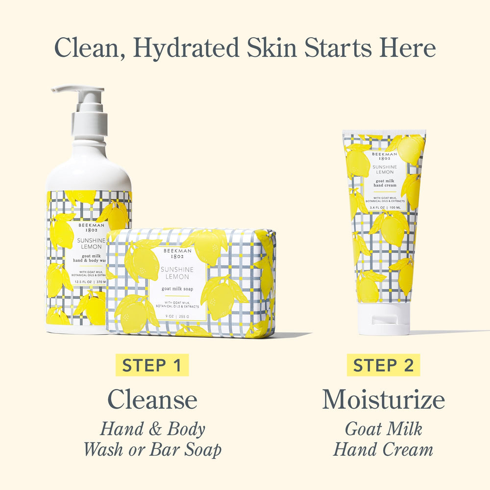 Beekman 1802 hand cream on dry hands after outdoor activities