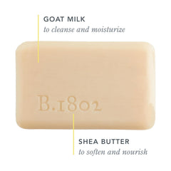 Creamy coconut lather from Beekman 1802 goat milk soap during use.