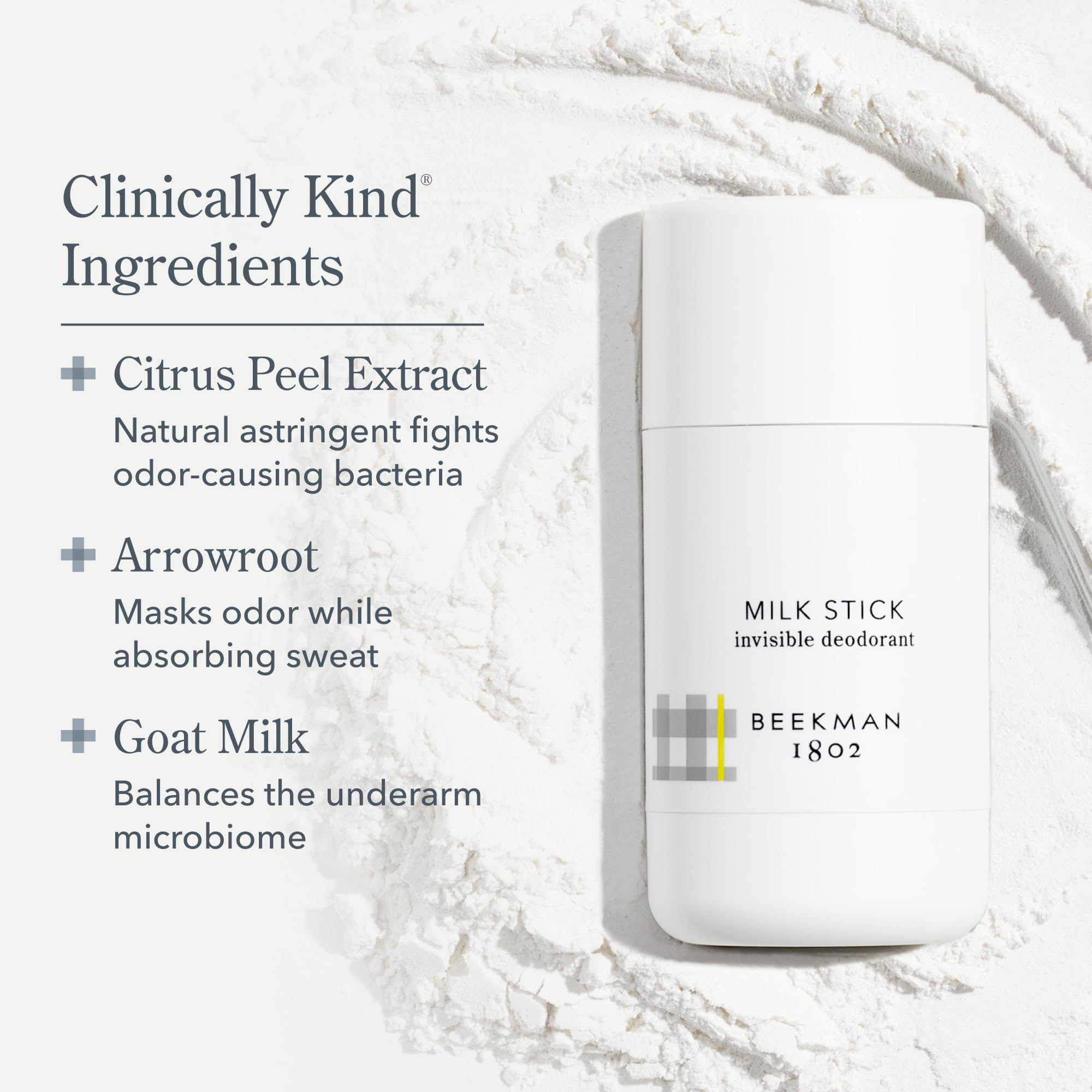 Beekman 1802 Milk Stick with citron aroma provides a refreshing scent.