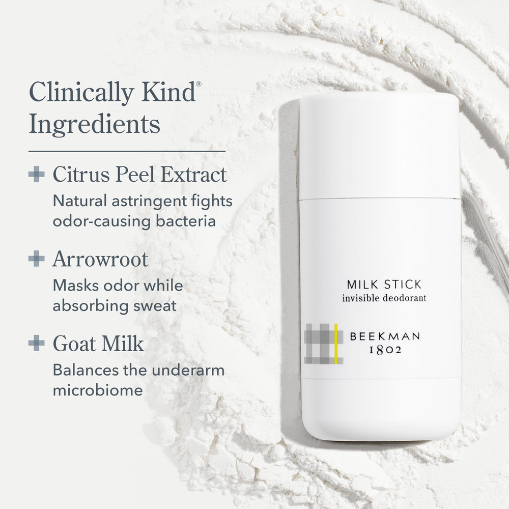 Beekman 1802 Milk Stick with citron aroma provides a refreshing scent.