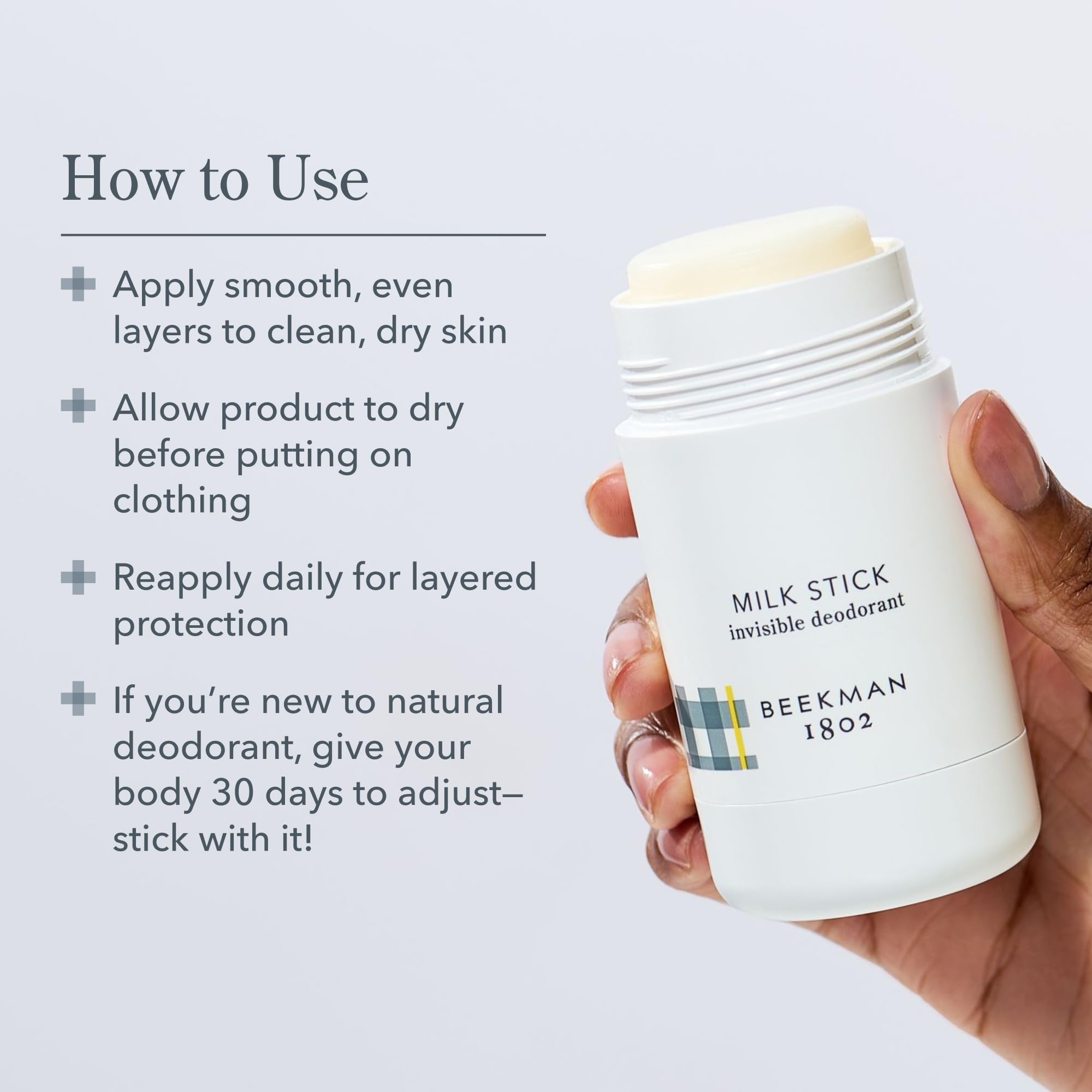 Beekman 1802 Milk Stick formulated for sensitive skin and comfort.