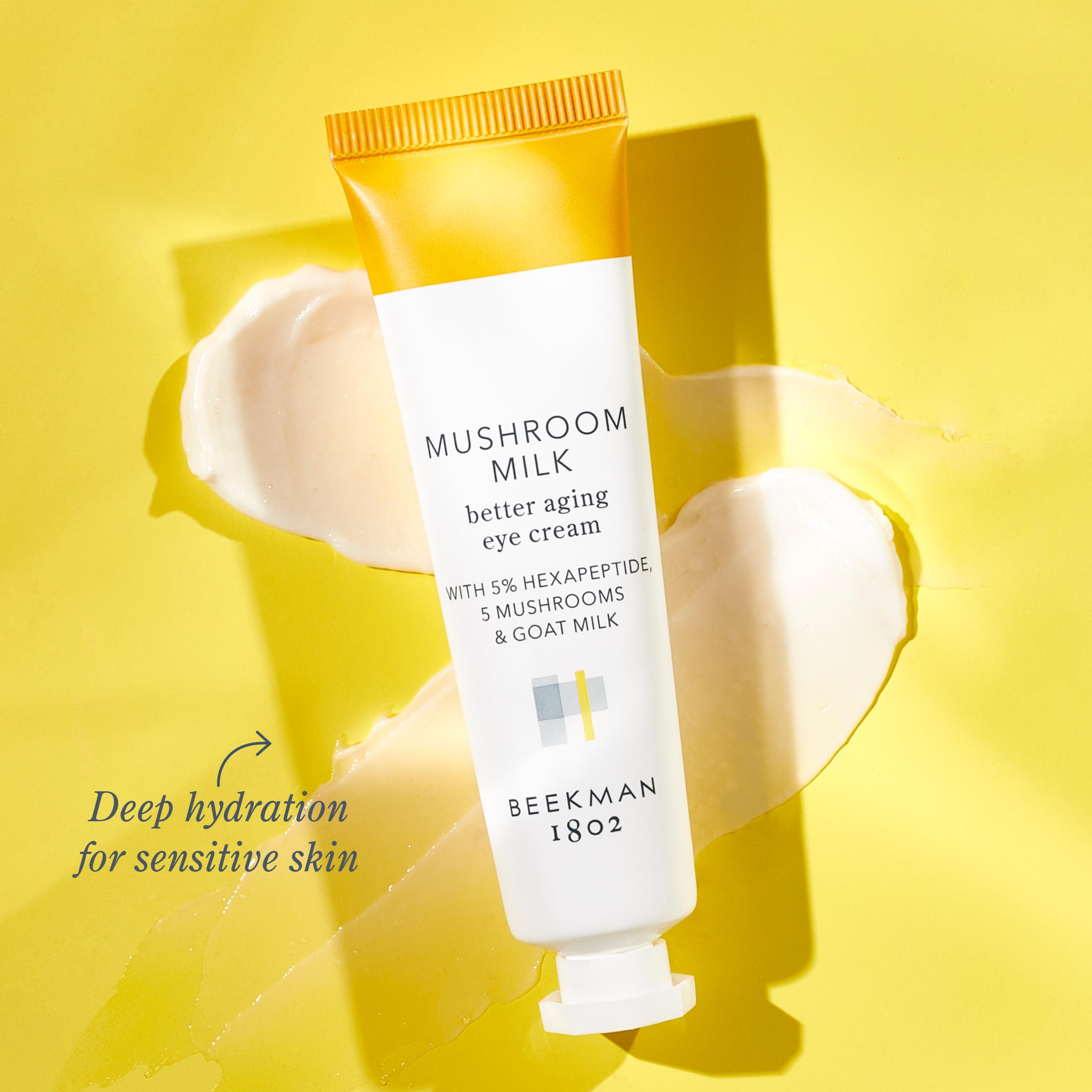 Beekman 1802 Eye Cream application under eye area for smoothing appearance