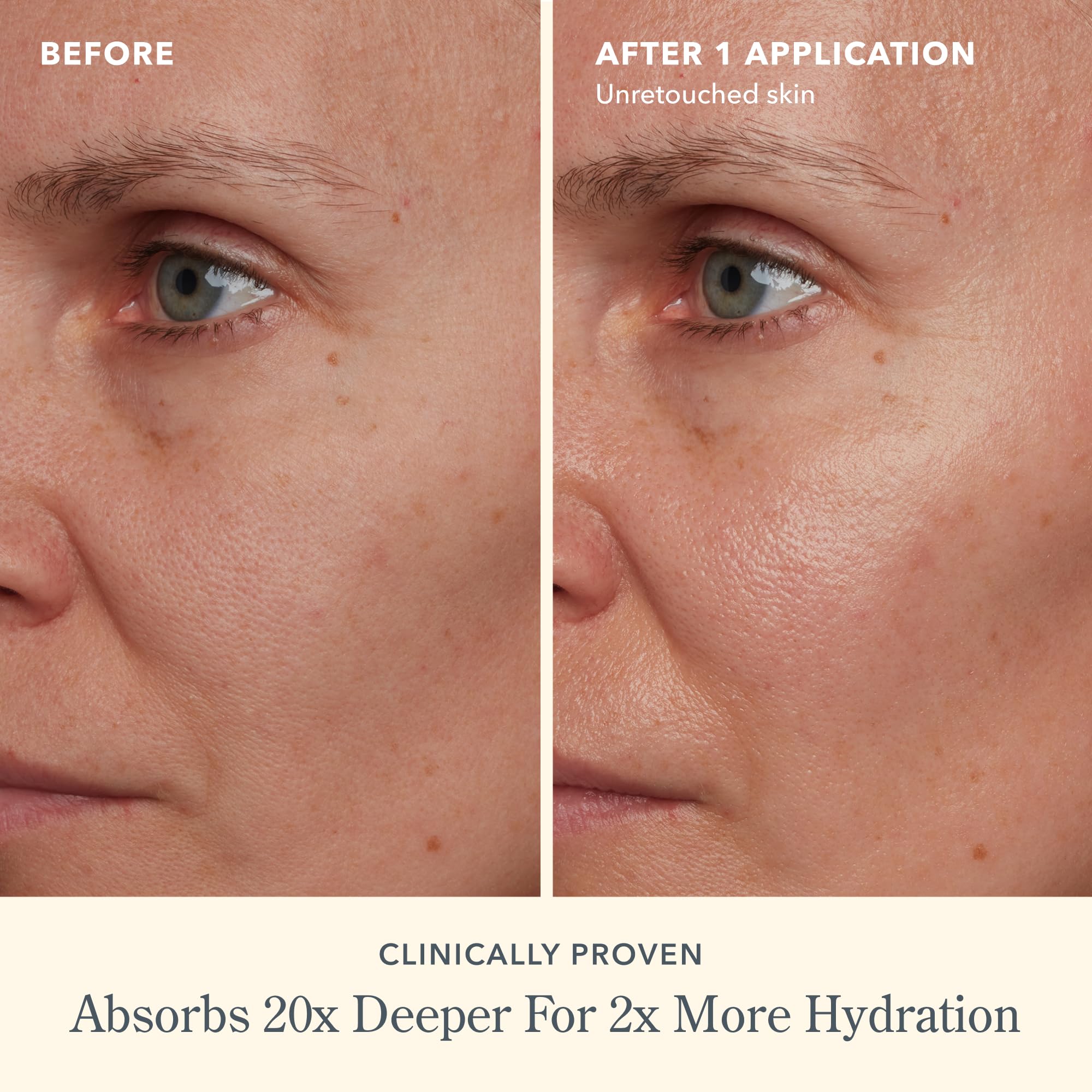 Beekman 1802 Oh! Mega Milky Oil hand-application demonstrating quick absorption.