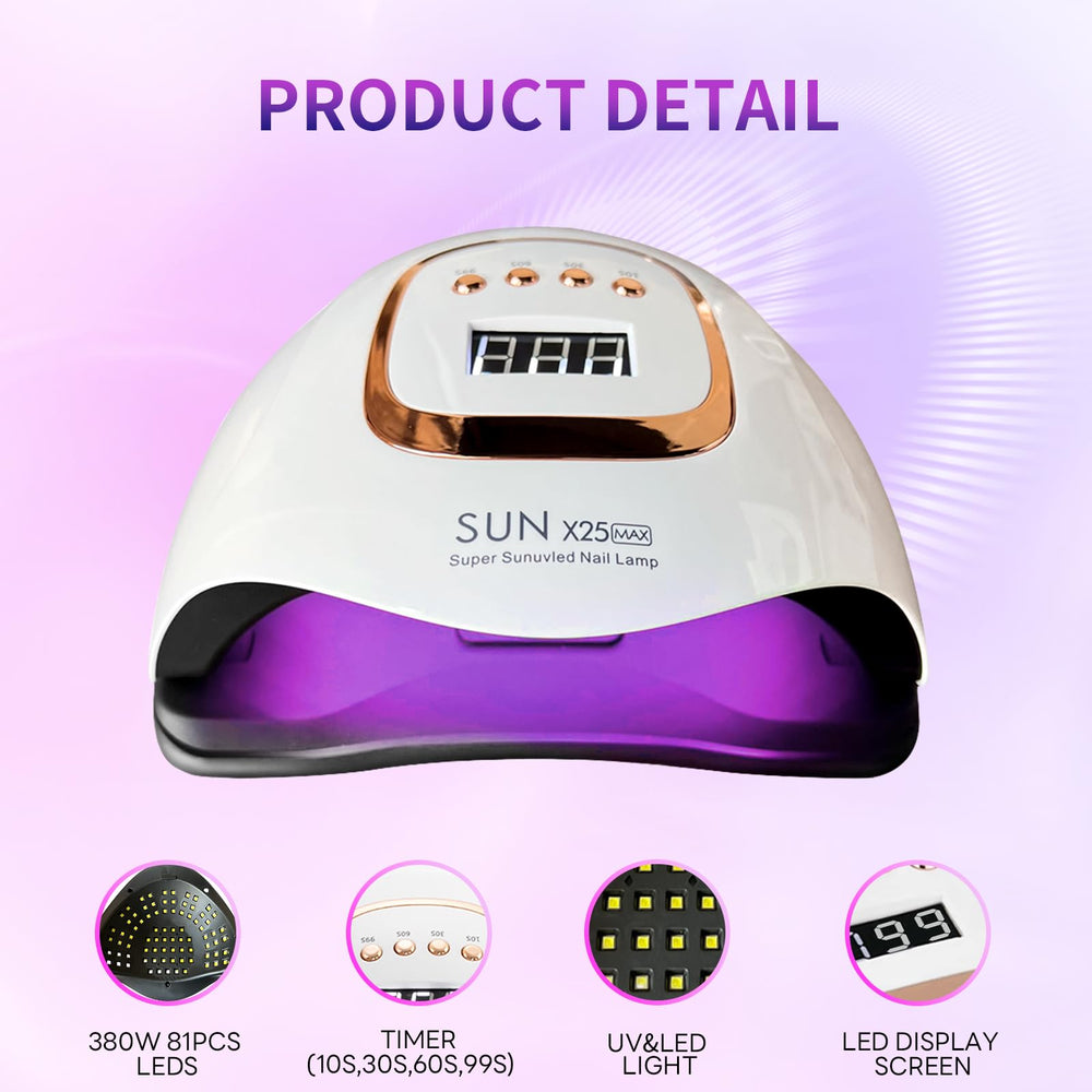 BEENLE 380W UV LED nail lamp with auto sensor for hands-free curing