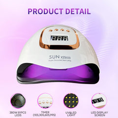 BEENLE 380W UV LED nail lamp with auto sensor for hands-free curing