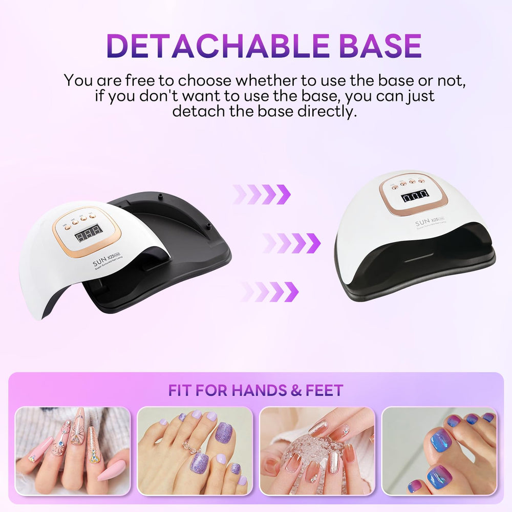 BEENLE 380W UV LED nail lamp base is removable for flexible setup
