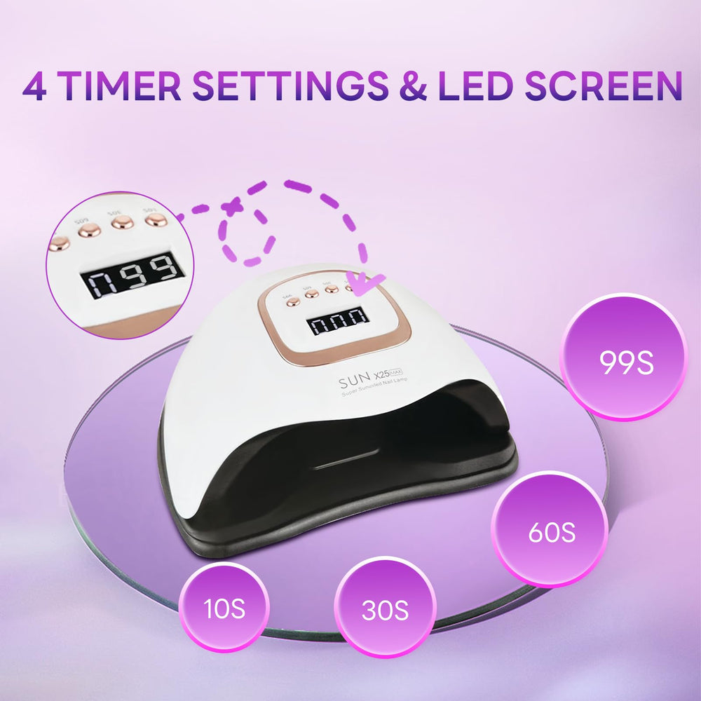 BEENLE 380W UV LED nail lamp digital display aids precise timing