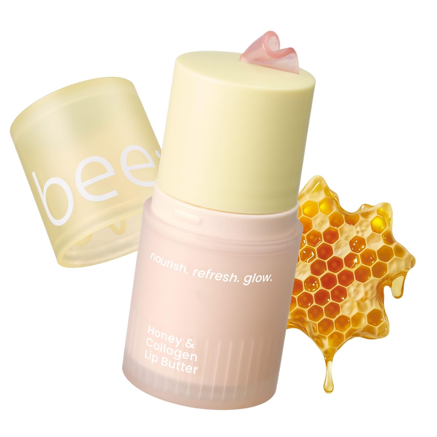 Beenuvo Honey & Collagen Lip Butter packaging close-up showing premium design.