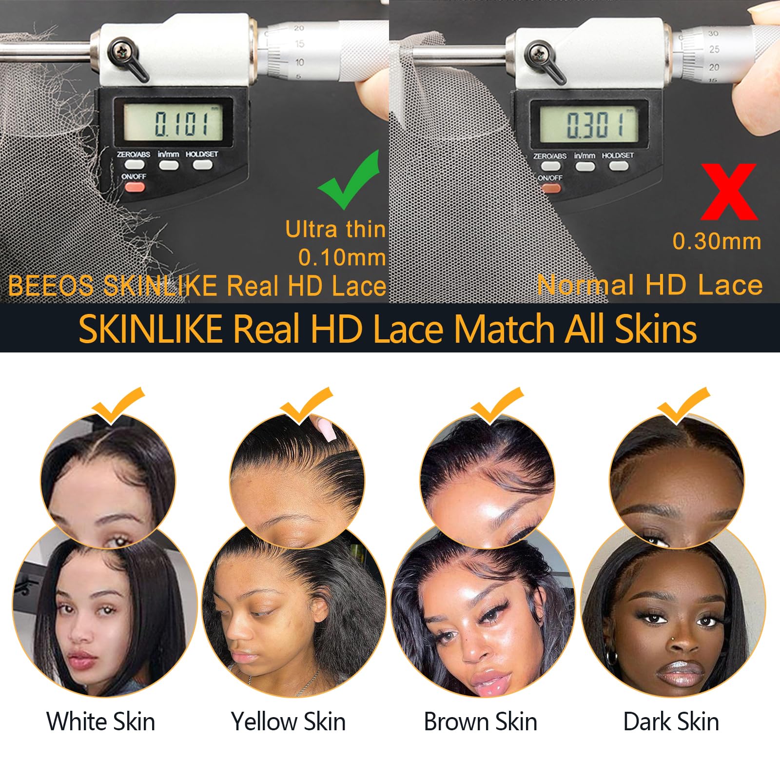 BEEOS baby hair detail enhances a natural-looking hairline