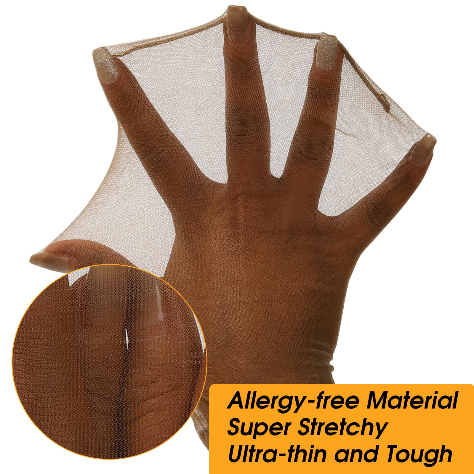 Beeos invisible wig cap with stretchy band secures lace fronts comfortably all day.