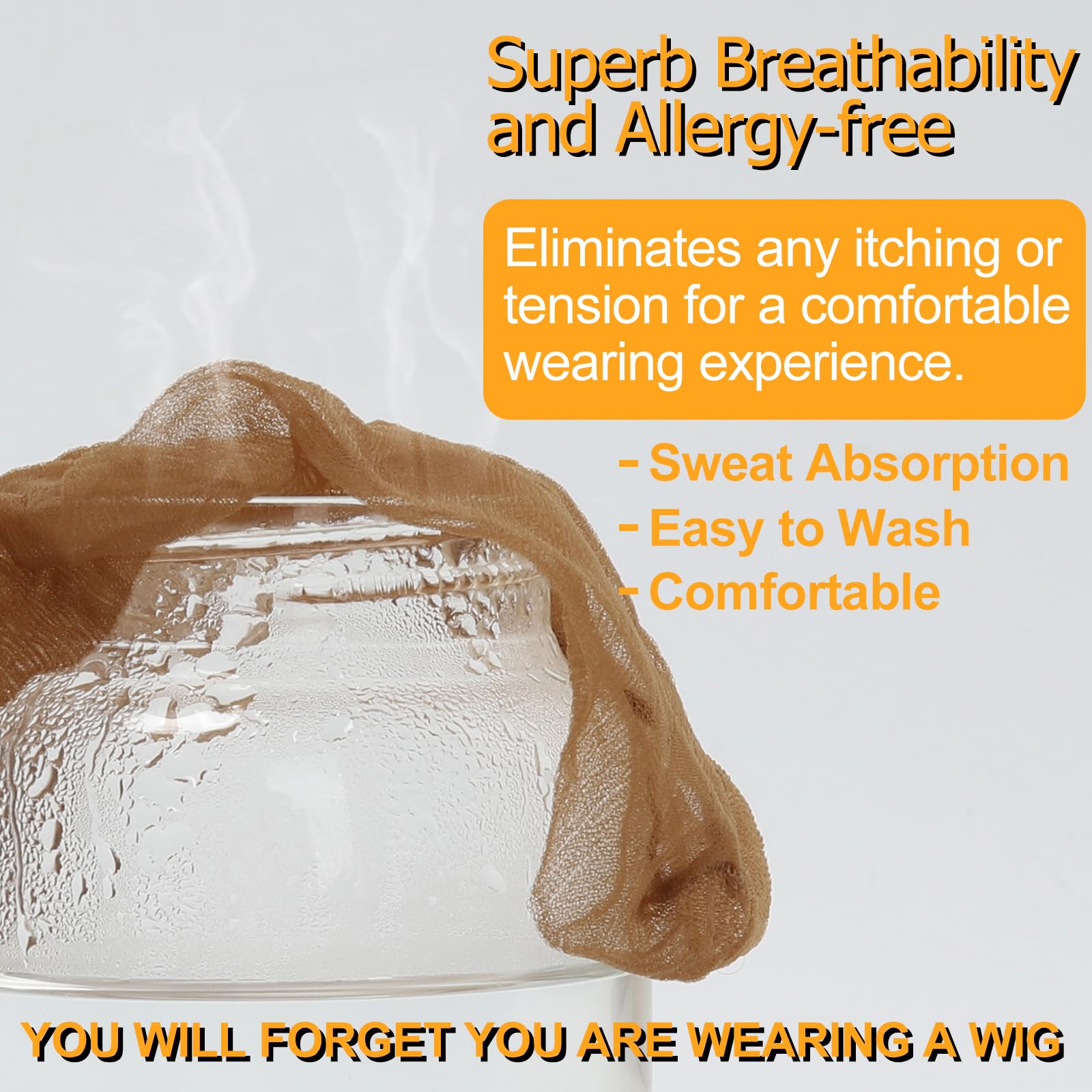 Beeos lace-front compatible cap features a secure non-slip edge.