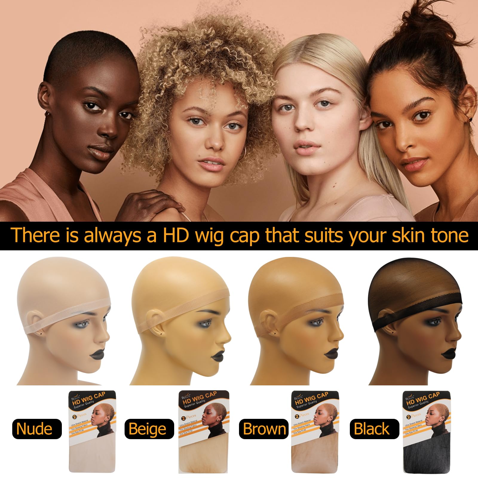 Beeos non-slip cap with wide elastic band helps prevent slipping.