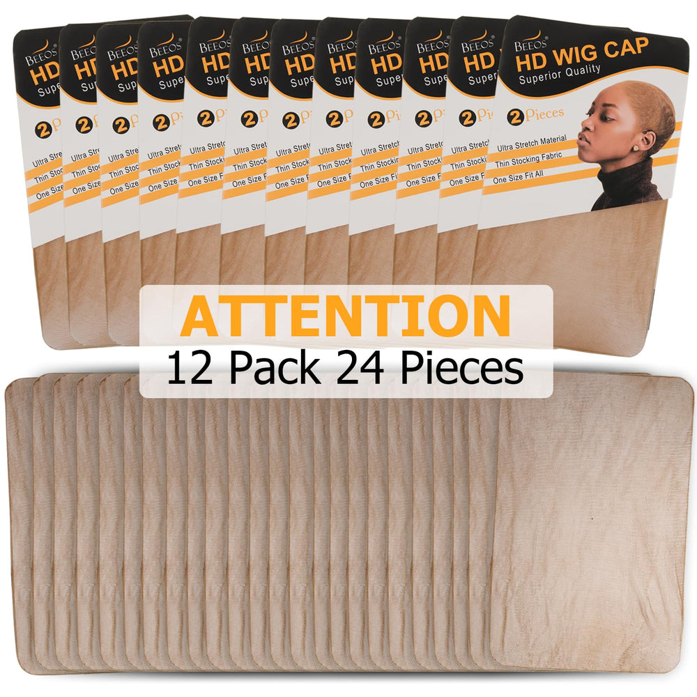 Beeos wig cap care tip image shows gentle handling for longevity.